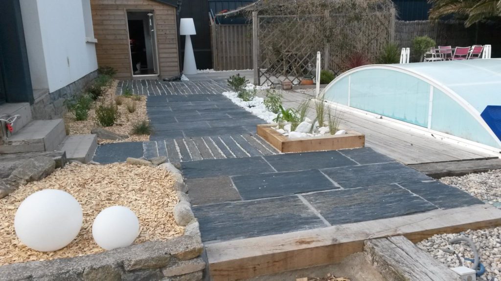 paillage bois traverse paysagere - Merlevenez Morbihan
